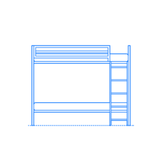 Furniture Bunk Beds Loft Beds Doshie Metal Twin Over Twin Bed Outline Svg Vector, Free Vectors File